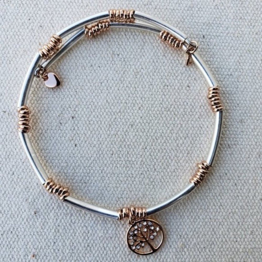 Keep Collective Inspo Wrap Family Tree Bracelet Pave Rose Gold